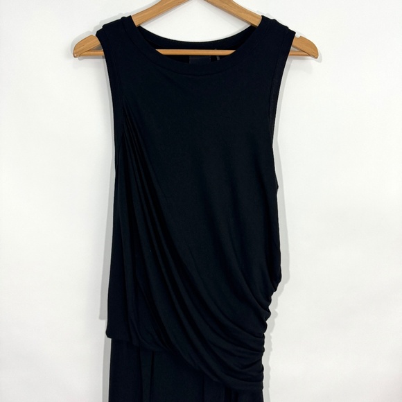 Heather by Bordeaux Women’s Size P / Small Black Fitted Ruched Jersey Tank Dress - Picture 2 of 8